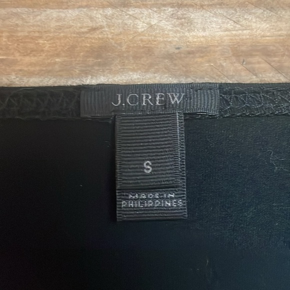 J. Crew size Small Black Ruffled Wrap Soft & Stretchy Bodysuit with Snap Closure - Picture 2 of 9